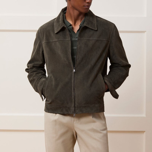 Blouson cuir gris - , homme
